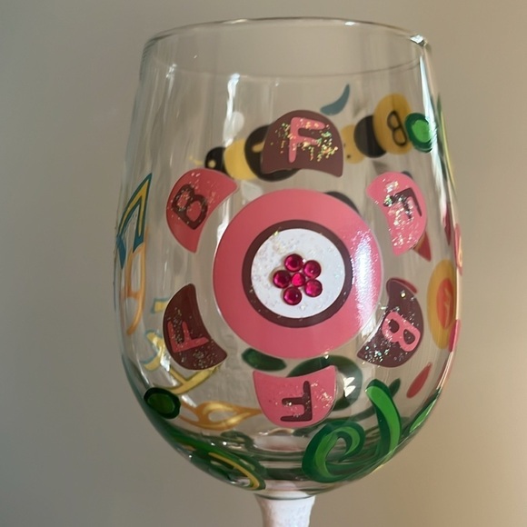 Brand New Lolita "BFF" 15 oz. Hand Painted Wine Glass Best Friends Colorful Gift - Picture 6 of 16